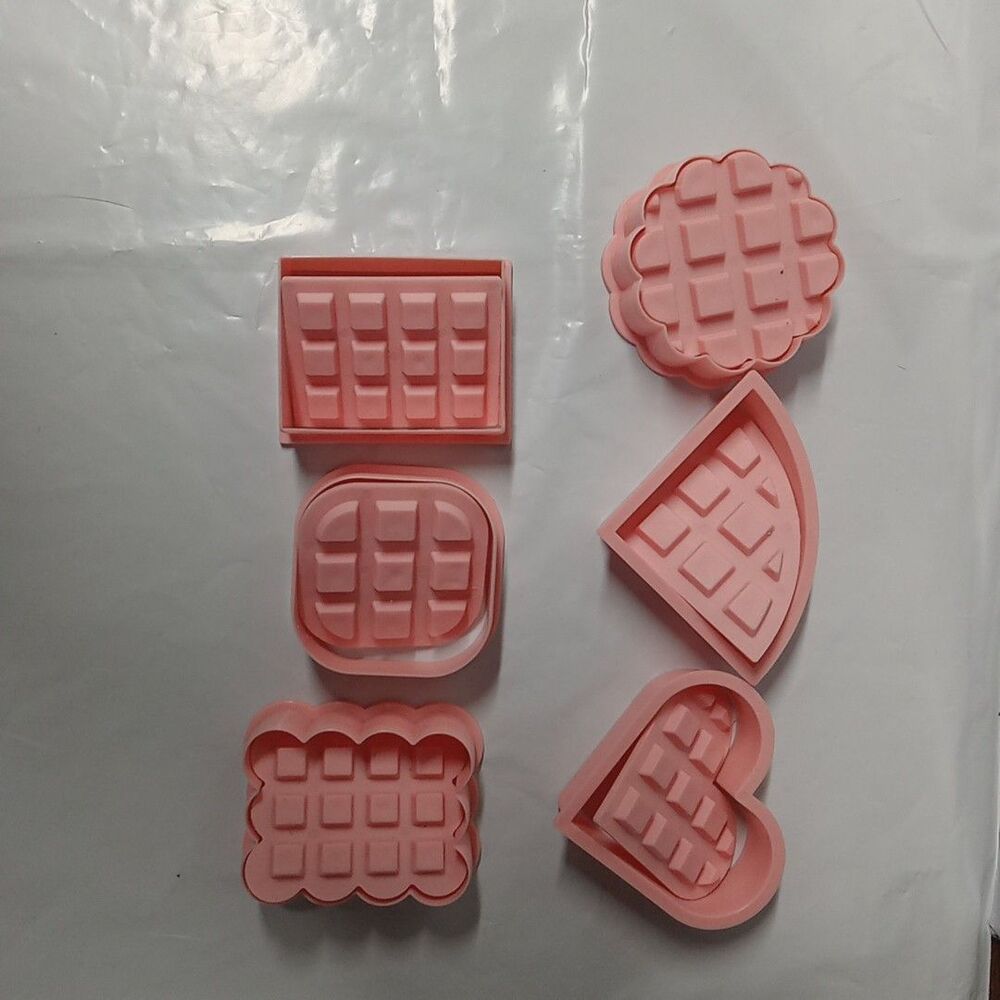 6 Piece Cute Classic Biscuit Cookie Cutters Waffles,Circle,Quares Shape...